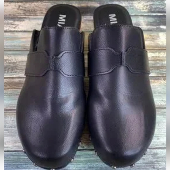 MIA Shoes - MIA Kids Black Faux Leather Clogs